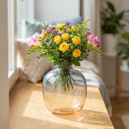 Vase à fleurs décoratif petit vase en verre H9cm Ø8cm | Floristik24.be