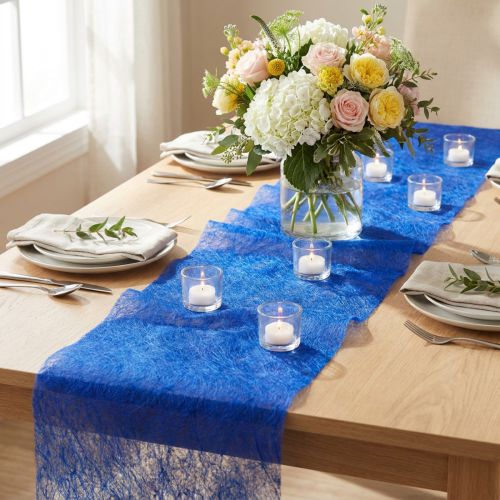 Article Chemin de table décoratif en polaire chemin de table décoratif en polaire bleu 23cm 25m