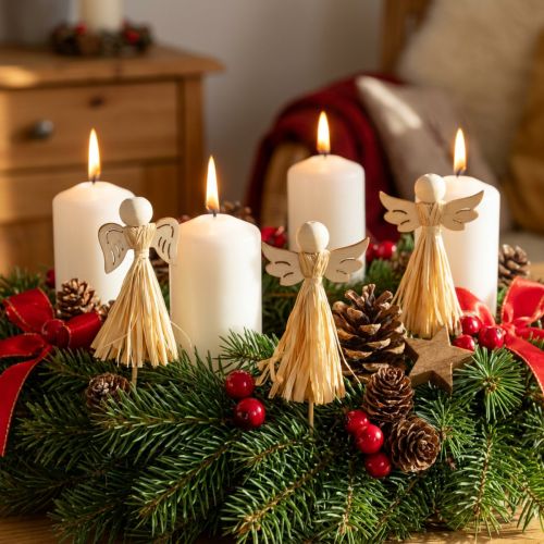 Décoration de l'Avent Bouchons de fleurs décoratifs ange 5×11cm 12 pcs | Floristik24.be