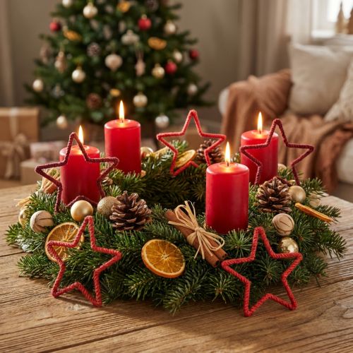 Étoiles rouges en jute pour décorations de Noël et d'Advent, 15 cm, lot de 8 | Floristik24.be