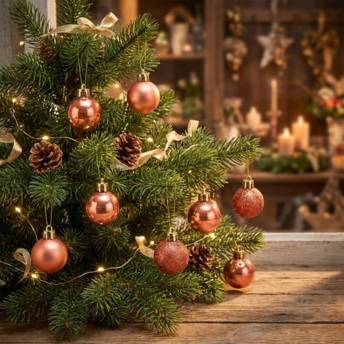 Mini boules de sapin de Noël orange incassables Ø3cm 14pcs | Floristik24.be