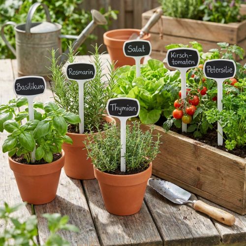 Etiquettes pour plantes 29cm noires inclinées 10 pcs | Floristik24.be