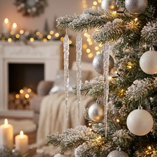 Glaçons décoratifs à suspendre pour décoration d'hiver transparent 28,5 cm 3 pièces | Floristik24.be