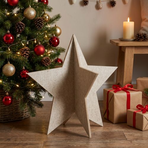 Etoile décorative en feutrine à poser décoration de Noël feutrine beige H62cm | Floristik24.be