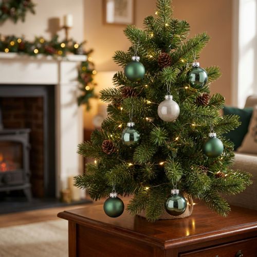 Mini boules de Noël verre vert