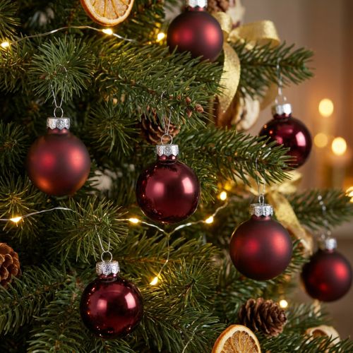 Boules en verre Noël en mélange Bordeaux Ø3cm 22 pcs | Floristik24.be
