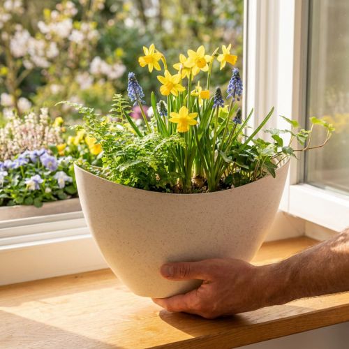 Bol en plastique pour bateau à plantes beige 24×10×15cm 3pcs | Floristik24.be