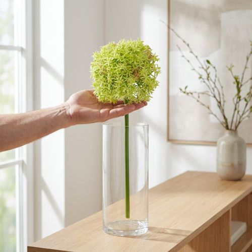 Oignon ornemental artificiel fleur verte Allium Ø18cm 90cm | Floristik24.be