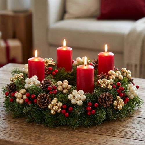 Mini boules de Noël sur fil or, crème Ø1,5cm 140 pcs | Floristik24.be