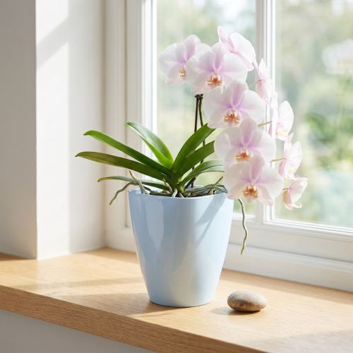 Pot à orchidées brillant Ø12,5cm blanc 1 pce | Floristik24.be