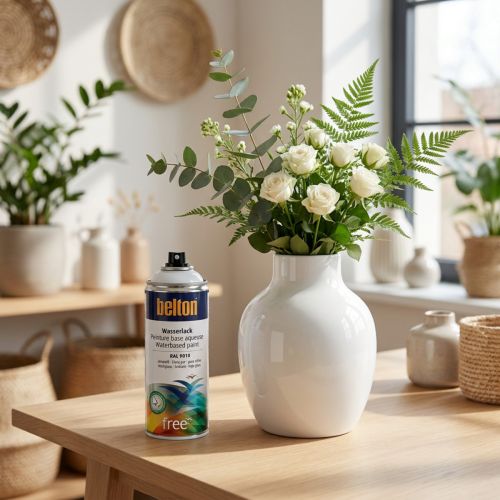 Peinture à base d'eau blanche sans Belton blanc brillant en aérosol blanc pur 400ml | Floristik24.be