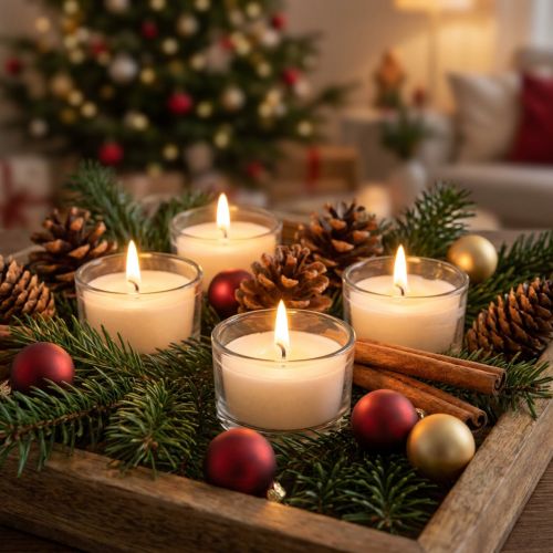 Bougies chauffe-plat parfum cannelle, bougie de Noël, bougie chauffe-plat parfumée, décoration bougie Ø25cm H40cm blanc 18 pcs | Floristik24.be