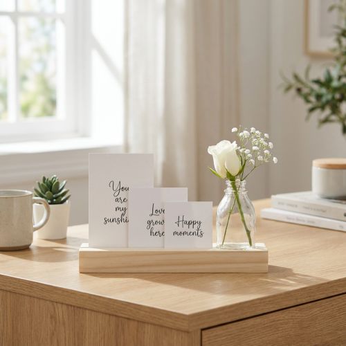 Porte carte bois Porte photo bois mini vase 25×7.5×12cm | Floristik24.be
