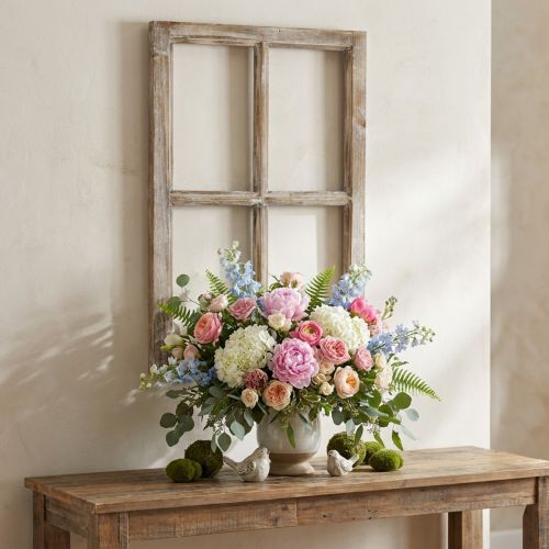 Cadre de fenêtre décoratif décoration en bois marron rustique 40×60cm | Floristik24.be