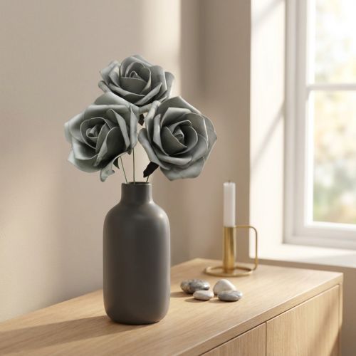 Article Mousse rose gris Ø15cm 4pcs