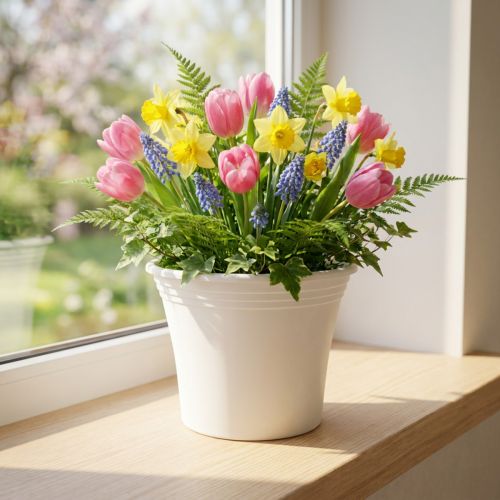 Pot en plastique « Irys » blanc Ø17cm H14cm 1 pc | Floristik24.be