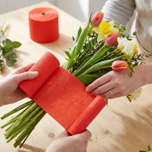 Crêpe Fleur rouge L10cm grammage 128g/m² L250cm 2 pièces | Floristik24.be