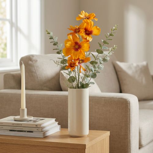 Cosmea Kosmee panier à bijoux fleur artificielle orange 75cm | Floristik24.be