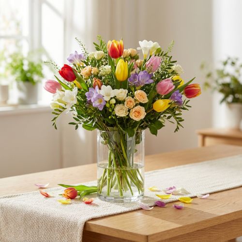 Vase en verre rond, cylindre en verre transparent Ø9cm H15,5cm | Floristik24.be