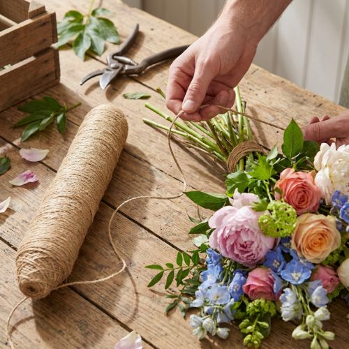 Article Ficelle de jute, fil de jute, corde de jute, couleurs naturelles, Ø 3 mm, 500 m