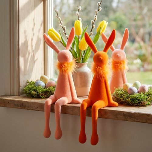 Article Lapins de Pâques à poser sur une étagère, décoratifs pour le salon, décoration de Pâques, à asseoir, 36 cm, lot de 2