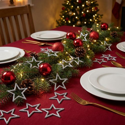 Étoiles déco de Noël à paillettes Argent 4,5cm 120pcs | Floristik24.be