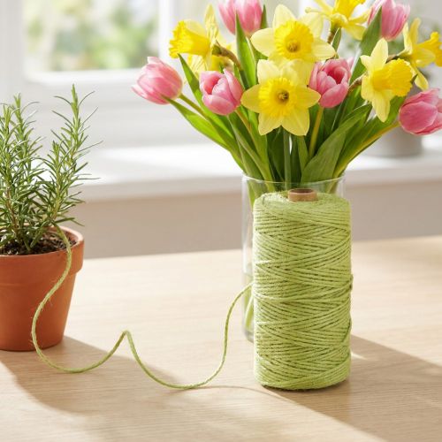 Ruban de jute vert clair cordon de jute ruban jute vert Ø3mm 200m | Floristik24.be