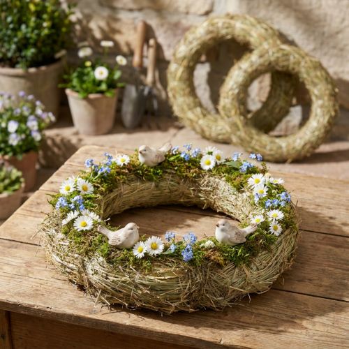 Couronnes de paille, décoration de table, matériau naturel, Ø 31-32 cm, lot de 5 | Floristik24.be