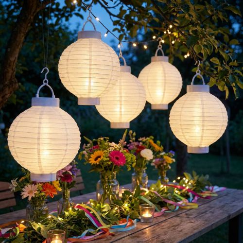 Lanterne LED avec solaire 20cm blanc | Floristik24.be