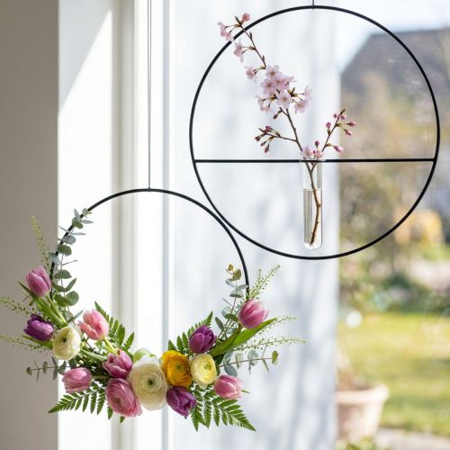 Article Anneau déco métal anneau décor Scandi anneau noir Ø25.5cm 6pcs