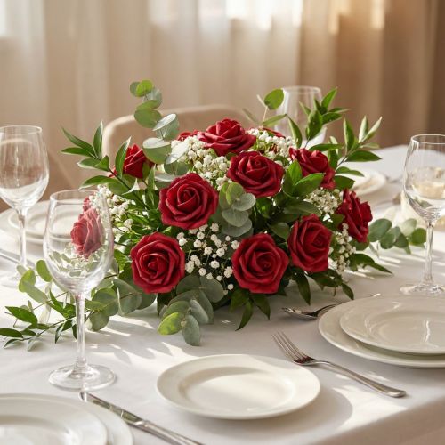Mousse rose rouge Ø4cm 48 pcs | Floristik24.be