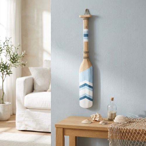 Pagaie décorative bois décoration murale Pagaie décorative maritime en bois peint 78cm | Floristik24.be