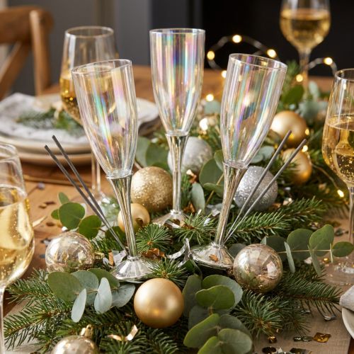 Décoration de réveillon pour flûte à champagne à coller sur fil H9,5 cm 8 pièces | Floristik24.be