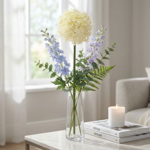 Oignon Ornemental Allium Artificiel Blanc Crème Ø18cm L90cm | Floristik24.be
