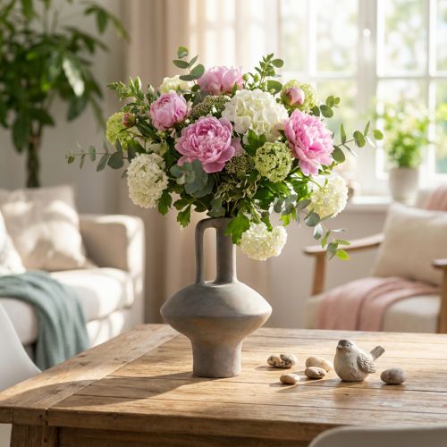 Vase cruche en céramique aspect antique céramique gris rouille H27cm | Floristik24.be