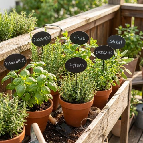 Piquets de jardin Petits panneaux bois ovale Noir 17,5cm 12pcs | Floristik24.be