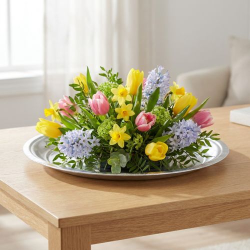 Assiette décorative métal argenté brillant Ø36cm H3cm | Floristik24.be