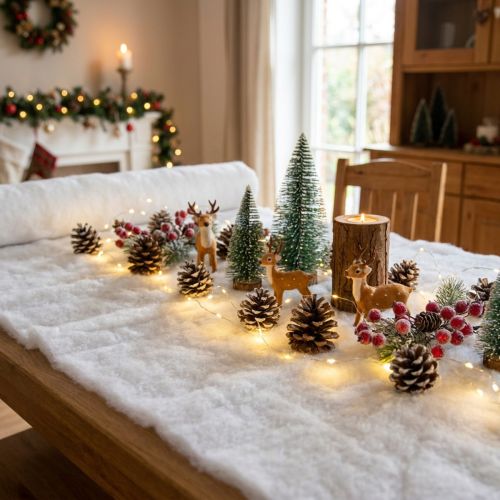 Tapis de neige Couverture de neige artificielle Deco Blanc 600×45cm | Floristik24.be