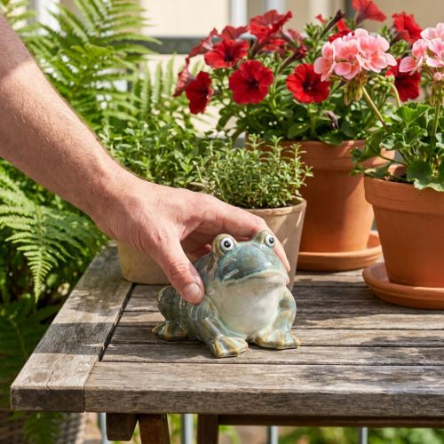 Figurine de grenouille, décoration estivale en céramique pour la maison et le balcon, 12 cm | Floristik24.be