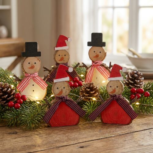 Bonhomme de neige Figure à décorer bois 10cm 9 St | Floristik24.be