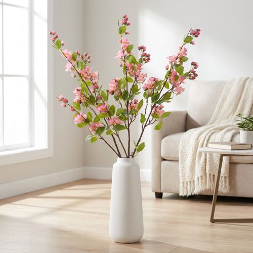 Branche artificielle de cerisier en fleurs, touche printanière pour la maison, 125 cm | Floristik24.be