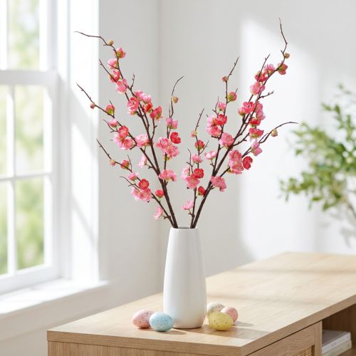 Branche de cerisier artificielle décorative rose foncé 96 cm 2 pièces | Floristik24.be
