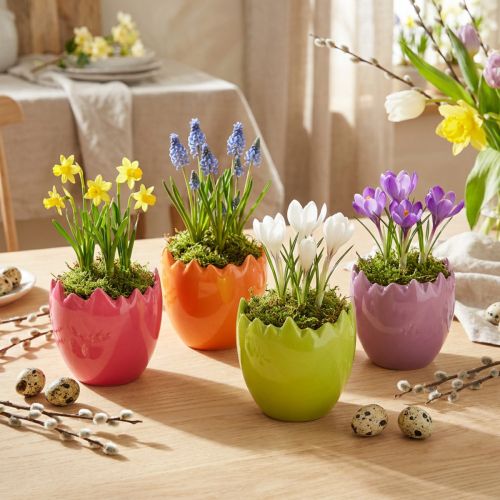 Article Mini pot de fleurs pour œufs de Pâques, vases colorés, pastel, 8,5 cm, 4 pièces