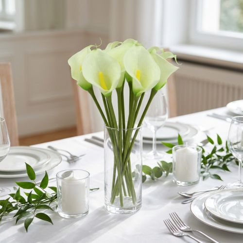 Mini calla artificielle blanc L 28cm 12 pcs | Floristik24.be