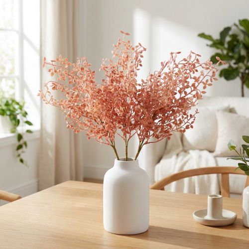 Décoration de fleurs artificielles, branches décoratives, décoration de branche rose 44cm 3 pcs | Floristik24.be