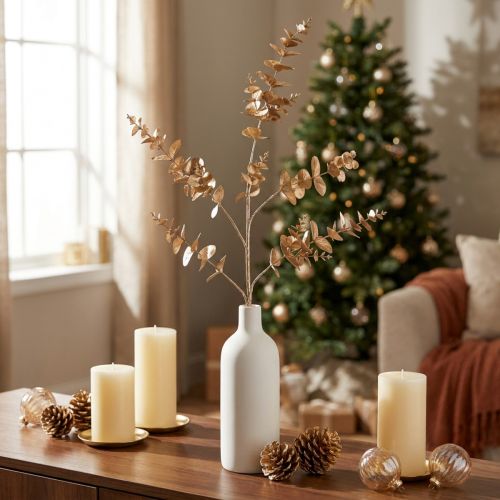 Eucalyptus branche d'eucalyptus artificielle métallisé L105cm | Floristik24.be