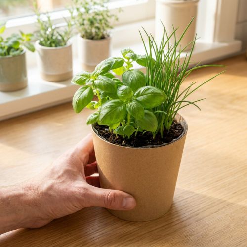 Pots de plantation, pots de fleurs, pots pour plantes, naturel, Ø 11 cm H 10 cm, lot de 6 | Floristik24.be