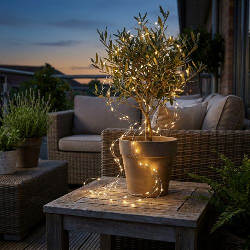 Guirlande lumineuse LED fil guirlande lumineuse minuterie extérieur 180cm | Floristik24.be