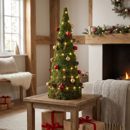 Décoration sapin de Noël en mousse vert naturel Ø25cm H70cm | Floristik24.be