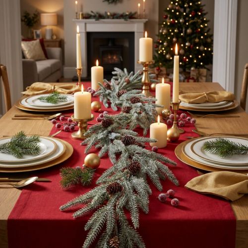 Guirlande de Noël, guirlande de sapin avec pommes de pin et effet givré, décoration de 180 cm pour une ambiance festive | Floristik24.be